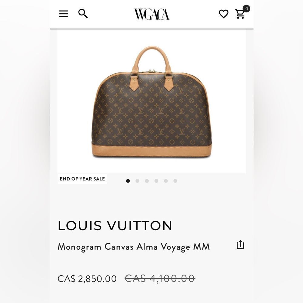 *VERY RARE* VINTAGE LOUIS VUITTON Monogram Alma Voyage MM Sachel - PRISTINE - Picture 4 of 15